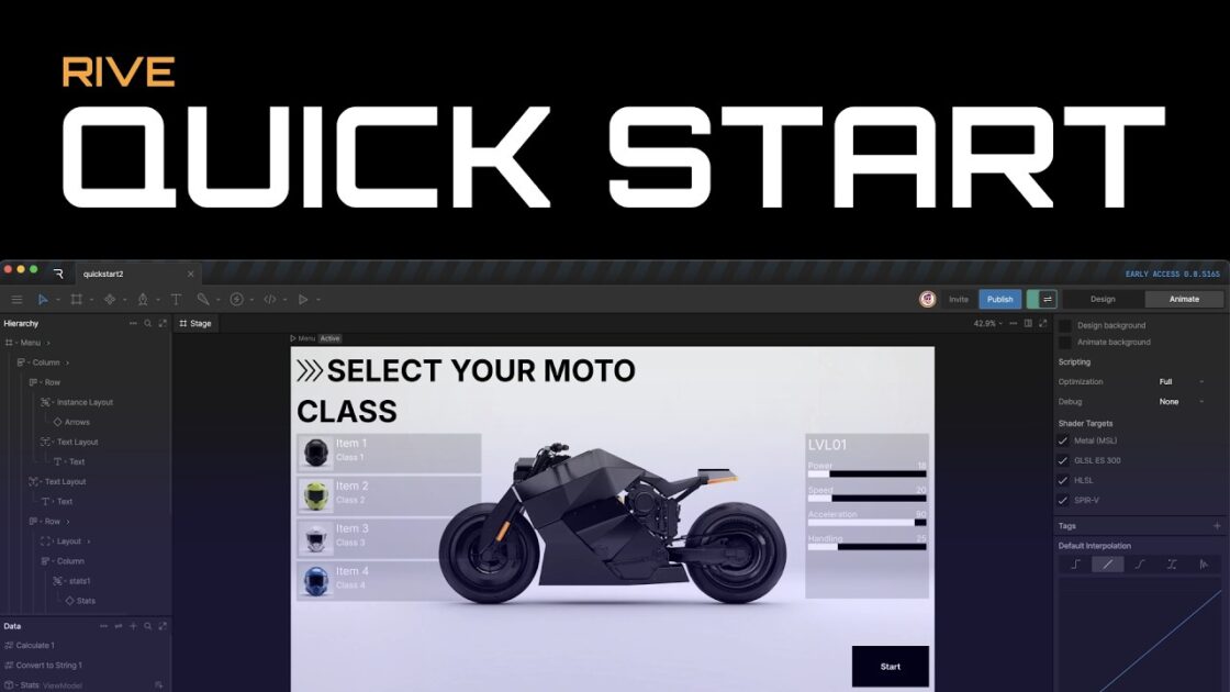 Rive Quick Start Tutorial – Interactive Menu