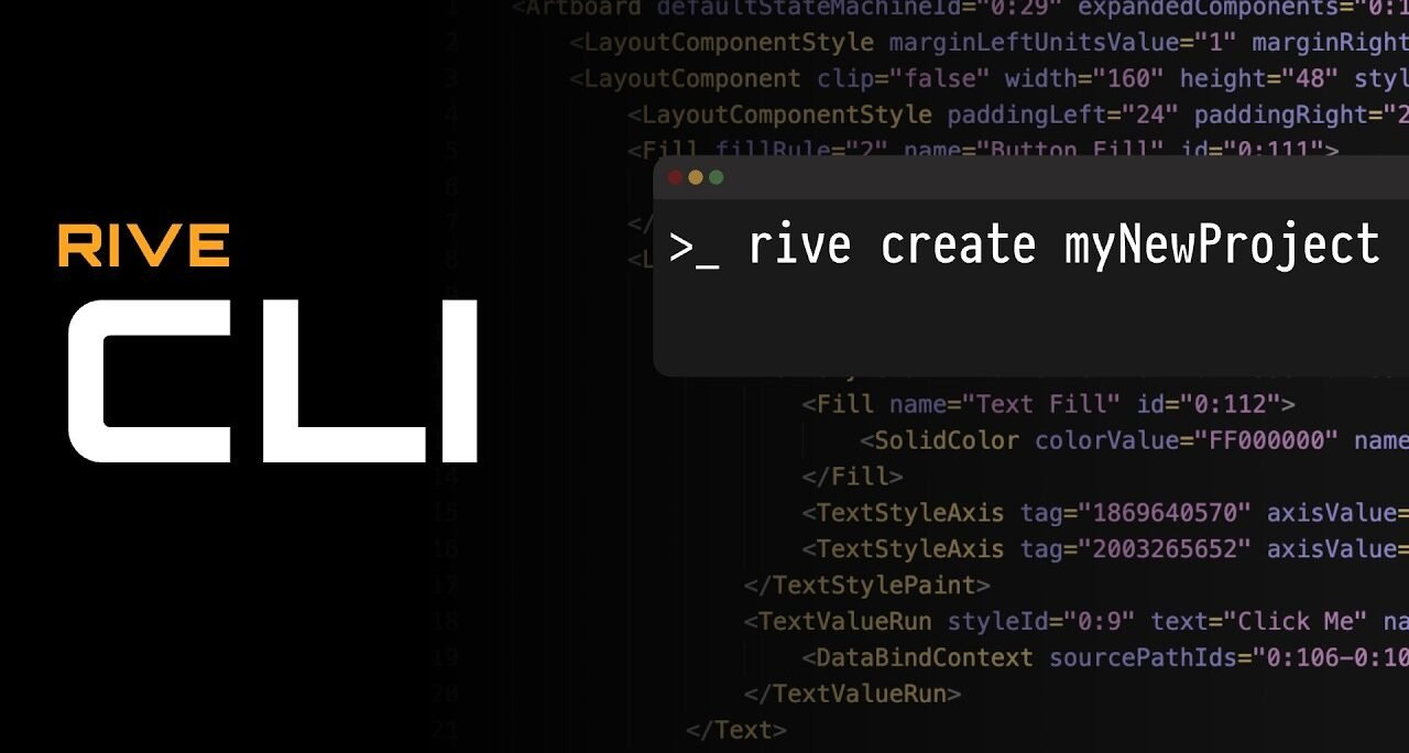 Rive CLI: build Rive files from the terminal with your AI agent