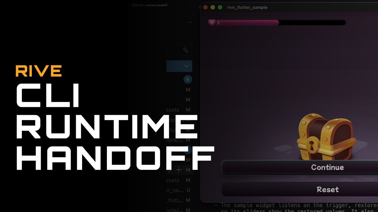 Rive CLI + RML: runtime handoff, focus states & semantics